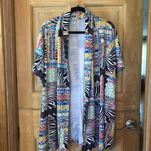 Bright, Modern Printed Overshirt 3X